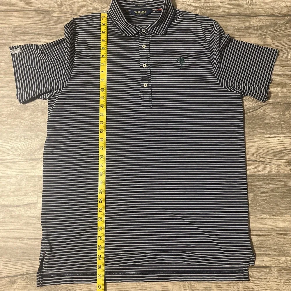Ralph Lauren‎ Performance Stretch Lisle Navy Striped Golf Polo Size Large